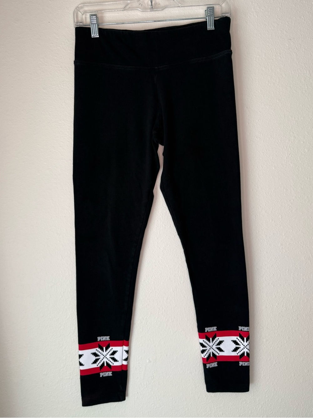 PINK Victoria’s Secret Holiday Fair Isle Cotton Leggings size M